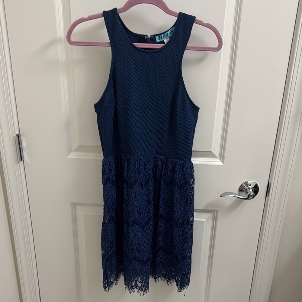 Navy Blue Lace Dress